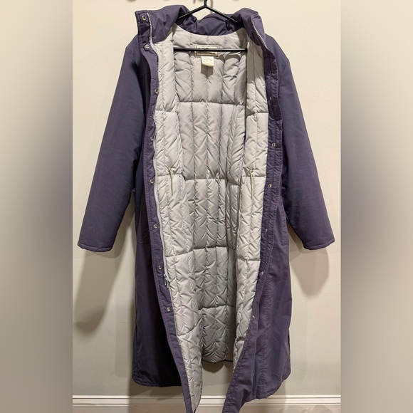 Vintage 80s L.L. Bean Goose Down Long Parka Purple Rare Freeport Maine tag XL - Picture 3 of 6